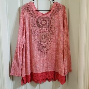 Plus pink designed sweatee